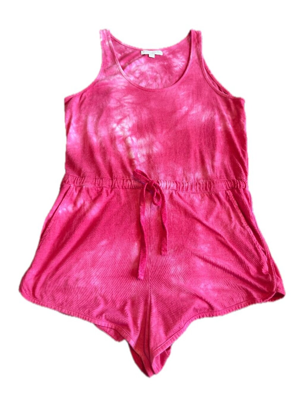 Spiritual Gangster Pink Tie Dye Romper Jumpsuit Sleeveless Elastic Large Women's